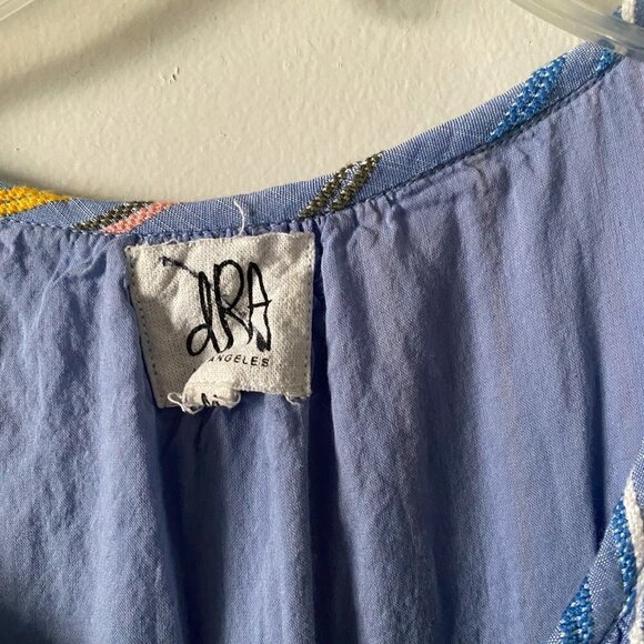 🦋 ANTHROPOLOGIE DRA Blue Tiered Stripe Mini Dress - Picture 7 of 8